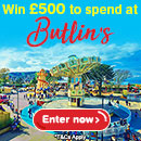 Win £500 to spend at Butlin's