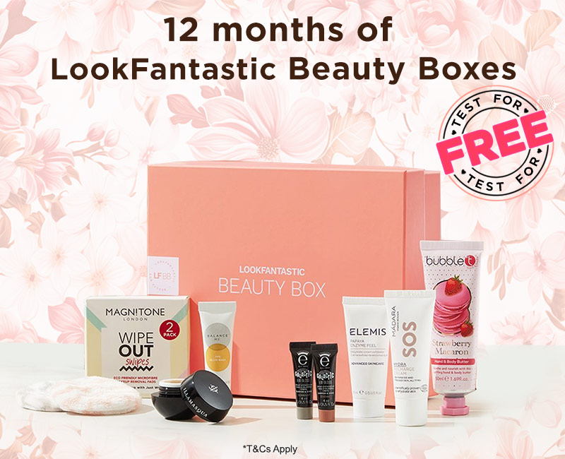 12 months of LookFantastic Beauty Boxes to test for FREE