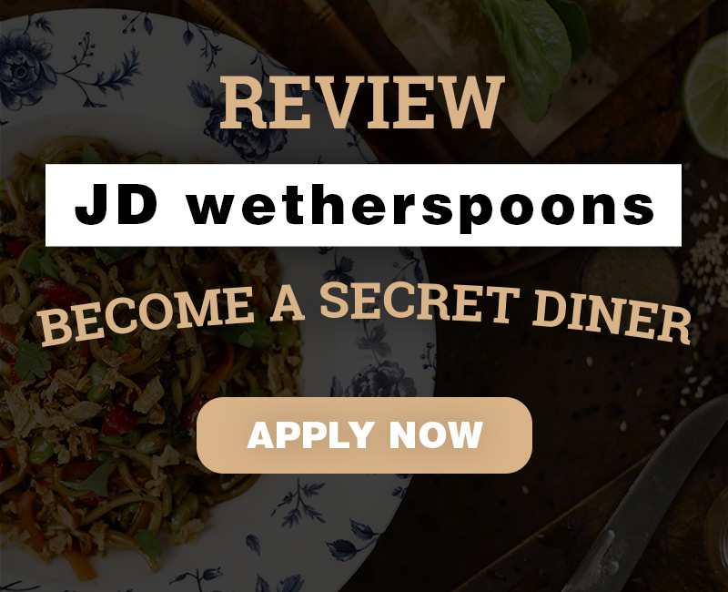 Become a Secret Diner at JD Wetherspoons